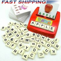 English Words Learning Machine Puzzle Toy Alphabet Letter Word Spelling Game Kids Preschooler 26 letters plus 30 cards