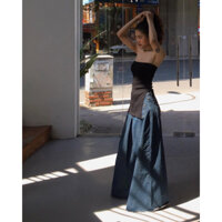 🤩ENI TOP. Áo ống body nữ, áo quay dáng dài xẻ tà sang chảnh tôn dáng