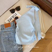 Enjoy Freedom Áo vest đeo vai xiên thắt nơ kiểu Pháp dành cho nữ