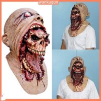 [Enkey] Mặt nóng chảy Cao su dành cho người lớn Mặt nạ Zombie đẫm máu Halloween Trang phục chống đỡ Cosplay đáng sợ