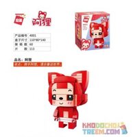 Enlighten 4001 Qman 4001  GẤU MÈO. - bộ đồ chơi xếp lắp ráp ghép mô hình Đầu Gạch ALI Nhân Vật Đầu To 113 khối