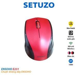 Chuột máy tính Ensoho E231 (E-231) - màu B/ R/ W/ P