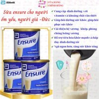 Ensure Đức cho người lớn tuổi Ensure Vanille Geschmask - Giúp hồi phục sức khỏe cho người gầy yếu, người suy dinh dưỡng - QuaTangMe Extaste - 3 hộp 3x400g