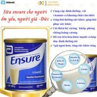 Ensure Đức cho người lớn tuổi Ensure Vanille-Geschmask Cung cấp dinh dưỡng giúp hồi phục sức khỏe cho người gầy yếu, suy dinh dưỡng - OZ Slim Store - 1 hộp 400g