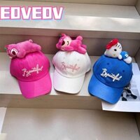 EOVEOV Mũ lưỡi trai EOVEOV, Mũ bóng chày Hello Kitty búp bê sang trọng, Mũ che nắng Lotso thông thường có thể điều chỉnh bằng vải Cotton dành cho trẻ em