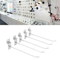 [Epay] 50 Chiếc Móc Slatwall Khe Cắm Tấm Móc Có Rãnh Tấm Dây Đơn Móc Cho Màn Hình Bán Lẻ Đường Kính 15cm 3.3mm Bạc