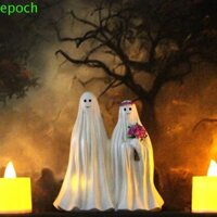 Epoch Halloween Ma Cô Dâu Chú Chổi Tượng, Đèn LED Thủ Công Phát Sáng Tượng Ma Thần, Đèn Bàn Nhựa Thủ Công Ngộ nghĩnh Halloween Trắng Ma Khuôn Quà Tặng Tiệc Ngày Lễ