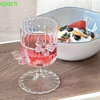 Epoch INS Bướm Rượu Ly, Cốc Thủy Tinh Chân Cao INS Chịu Nhiệt, Sáng Tạo 3D Bướm Trang Trí Sọc Champagne Drinkware Kính Cocktail