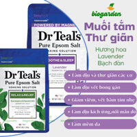(Epsom salt) Muối tắm thư giãn hương hoa bạch đàn - bạc hà và hoa Lavender 1.36kg Dr Teal's - Dưỡng Da Body - BioGarden