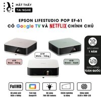 Epson EF-61 - Máy chiếu mini thông minh tích hợp Google TV, sử dụng công nghệ 3LCD độc quyền kết hợp nguồn sáng RGB-LED thế hệ mới, độ sáng 700 ISO lumens, độ phân giải chuẩn Full HD, tương phản 5.000.000:1 cho hình ảnh và màu sắc cực đẹp
