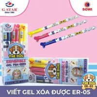 [ER05] HỘP 12 Cây Viết Gel Nước / Bút GEL XOÁ ĐƯỢC Gstar ER-05 ER5 ER 05 Ngòi Bi 0.5mm ( Mực Xanh, Tím ) 2 Đầu Bôi