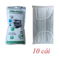 Eramask 15562 ERAtuitrang túi 10 cái màu trắng khẩu trang era mask 4 lớp hoạt tính kháng khuẩn dùng cho y tế - đi đường - sinh hoạt hàng ngày 10015562