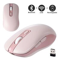 Ergonomics Di Động Chế Độ Kép Chuột Không Dây Type-C Sạc Bluetooth + USB Mause Di Động Quang Im Lặng Chuột Cho Laptop Máy Tính Để Bàn Ipad Máy Tính