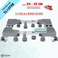 ErgoTek TL12T4B - Chân đế Tủ lạnh 12 Trụ 4 Bánh Xe loại lớn 2 cánh 4 cánh - Kệ Để Kê Máy Giặt Loại Lớn