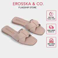 Erosska - Dép đế bệt nữ quai ngang kiểu dáng đơn giản màu hồng - DE065