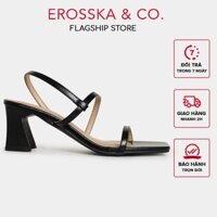 Erosska - Giày sandal cao gót nữ thời trang công sở cao 6cm màu đen - EB045