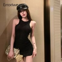 Erroriwear Nữ Mini Dress 2024 Mới Rỗng Đan Eo Không Tay Áo hông