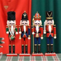 [Ertmanorge] 1 Cái 30cm Gỗ Nutcracker Con Rối Người Lính Trang Trí Sơn Thiết Kế Cổ Điển Giáng Sinh Yếu Tố Trang Trí Nhà Để Bàn Decora VN