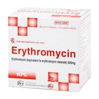 Erythromycin 500mg Khapharco Pharm 10 vỉ x 10 viên – Điều trị nhiễm khuẩn