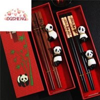 Erzap 2 Đôi Đũa Trung Quốc, Chống Trơn Trượt Với Đũa Còn Lại Bộ Quà Tặng Đũa Gấu Trúc, Bộ Đồ Ăn Bằng Gỗ Tự Nhiên Khắc Laser Sushi Đũa Hiện Nay