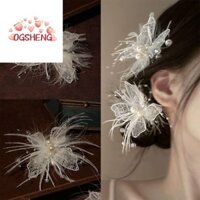 Erzap 2 Kẹp Tóc Lông Vũ Cô Dâu, Trang Sức Tóc Cưới Cổ Tích Sang Trọng, Thời Trang Tinh Tế Lông Bướm Kẹp Tóc Nữ