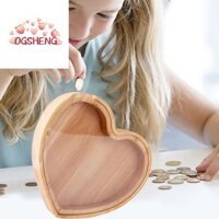 Erzap Gỗ Heo Con, Hộp Đựng Tiền Xu Trong Suốt Hình Trái Tim, Mới Lạ Bền Dung Tích Lớn Không Thể Phá Vỡ Hộp Tiết Kiệm Tiền Mặt Trang Trí
