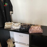 Erzap Sequins Túi xách ăn tối, Tay cầm trên cùng Túi ly hợp buổi tối sang trọng, Dây đeo dây chuyền mới Bling Túi tiệc cô dâu thanh lịch dành cho nữ