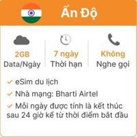 eSim du lịch Gohub Ấn Độ 2GB - 7 Ngày