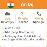 eSim du lịch Gohub Ấn Độ 2GB - 10 Ngày