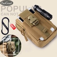 EsoGoal Chiến Thuật Molle Túi EDC Tiện Ích Dây Lưng Tiện Ích Túi Đồ Nghề Dụng Cụ Tổ Chức với Tế Bào Bao Da Điện Thoại Giá Đỡ (Kaki)-intl