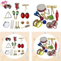 Esquirla Bộ gõ đồ chơi âm nhạc Montessori Bộ nhạc cụ trẻ em Học sớm Bộ trống cho bé dành cho trẻ sơ sinh