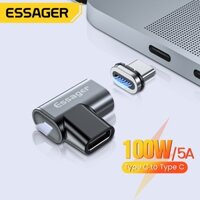 Essager 100W USB Type C sang Type-C Bộ Chuyển Đổi Từ USB-C Nữ Nam Châm Kết Nối Cho Macbook Pro Air Laptop Điện Thoại Chuyển Đổi