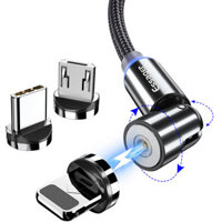 Essager 540 Rotate Magnetic Cable Micro USB Type C Cable Fast Charging Data Cable for POCO X3 NFC for Samsung Galaxy Not