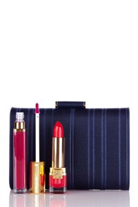 Estee Lauder Best Dressed Lips 3-piece Kit ~ Pure Color Lipstick, Lip Laquer with Minaudiere By Derek Lamb