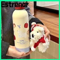 Estrenar Hello Kitty Cup, Cốc hút chân không Sanrio 500ml, Bình nước cách nhiệt màu đỏ cho chó con bằng thép không gỉ