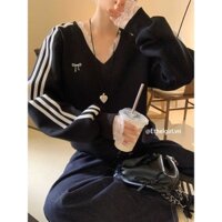 Ethelgirl Quần Áo Nữ Thời Trang Đen Cổ Nơ Ren Áo Hàn Quốc Dài Tay Top