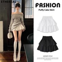 Ethereal Trắng Ba Lê Phong Cách Bánh Đầm Nữ Cao Cấp Giảm Béo Váy Chữ A Váy Nhỏ