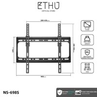 ETHU Giá treo tường cố định cho TV 23-65 inch có khóa tháo lắp nhanh, tải trọng tối đa 40kg