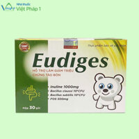 Eudiges cung cấp cho trẻ những men vi sinh, chất xơ cần thiết, làm giảm triệu chứng táo bón Hộp 30 gói