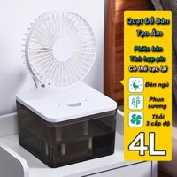 Euro Home - Quạt Hơi Nước Tạo Ẩm Để Bàn 4L Tích Hợp Pin Sạc , Đèn Ngủ , 3 Cấp Độ Thổi