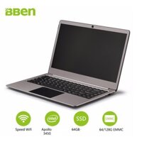 EuroQuality Laptop Siêu mỏng BBEN UltraThin Intel N3450 Ram 4G - SSD 64Gb tặng chuột không dây