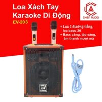 EV-203 Loa Kéo Xách Tay Hát Karaoke Bluetooth Đa Năng Bass 20 Giải Trí, Nghe Nhạc, BH 12T