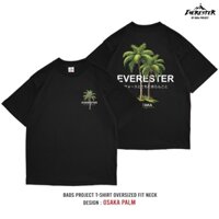 Everester 2566 Cotton Nặng / Áo Thun Nam Quá Khổ Osaka Plam Đen / Tay Ngắn EXP