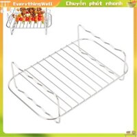 EverythingWell Giỏ đôi bằng thép không gỉ Giá chiên chịu nhiệt độ cao Hình chữ nhật tiết kiệm thời gian Dễ dàng vệ sinh cho 401