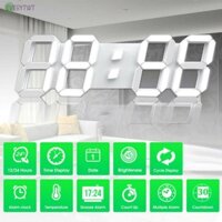 ⛤EVERYWT⛤Wall Clock LED 24/12 Hour Gift Plastic 3D Bedroom Digital Home Timer Alarm USB