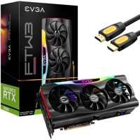 EVGA GeForce RTX 3080 FTW3 ULTRA GAMING Graphics Card, 10GB GDDR6X, VR Ready, PCIe 4.0, iCX3 Technology, ARGB LED, Metal Backplate w/ Mytrix HDMI C...