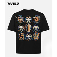 Evisu Áo thun ngắn tay in hình đầu Phật mới 2ESHTM5TS1205LFCT