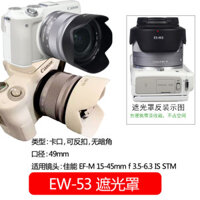 Ew-53 Ống Kính Hood R50 Canon EF-M 15-45 Ống Kính RF-S 18-45 Micro Đơn 49mm Phụ Kiện Máy Ảnh 3.28