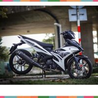 Exciter 2019 dán xe trắng phối bạc đen