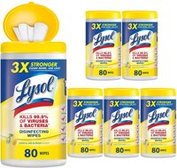 Executive Deals 6 Pack Household Cleaning Wipes - 80 wipes per can (480 Total Pieces)